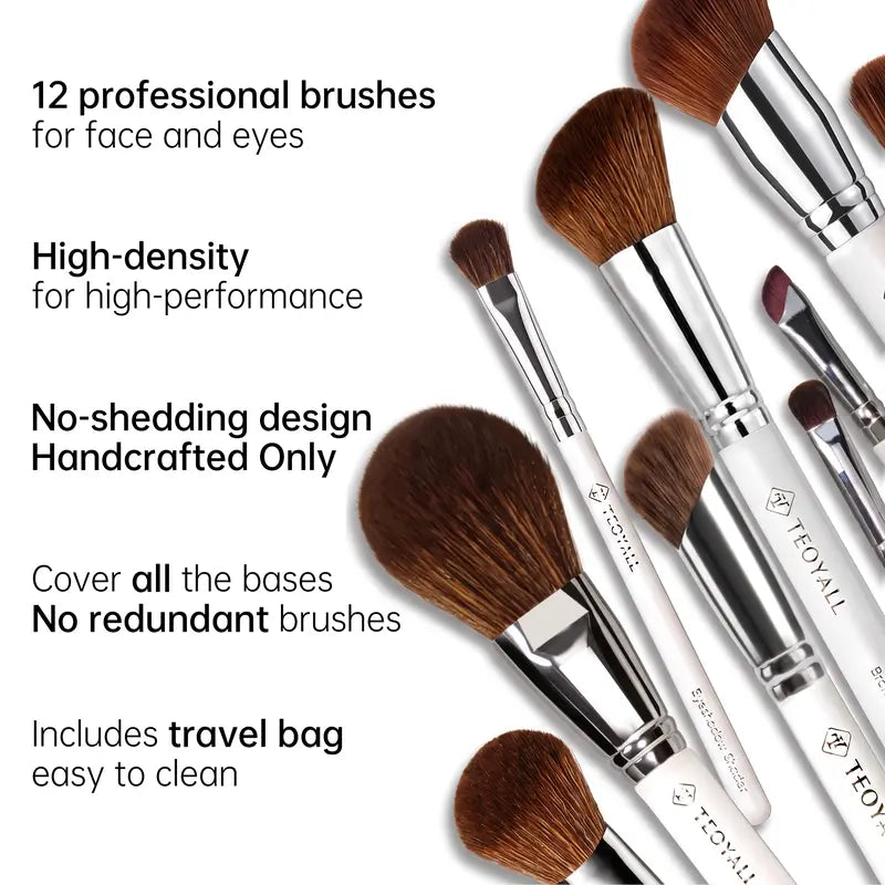 TEOYALL Handcrafted Professional Concealer Thumb Brush & Beauty Brushes Set - No Creasing, Firm Support, Flawless Coverage, No Tugging Makeup Tools