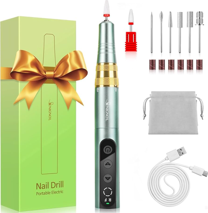 Rechargeable Cordless Electric File - DIY Manicure & Pedicure Polishing Tool for Thick Nails, Lightweight Portable Grinder