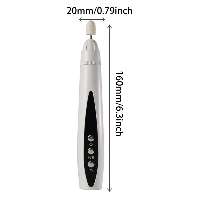 Rechargeable Cordless Electric File - DIY Manicure & Pedicure Polishing Tool for Thick Nails, Lightweight Portable Grinder