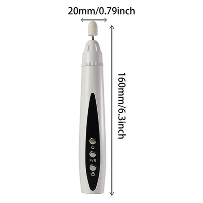 Rechargeable Cordless Electric File - DIY Manicure & Pedicure Polishing Tool for Thick Nails, Lightweight Portable Grinder