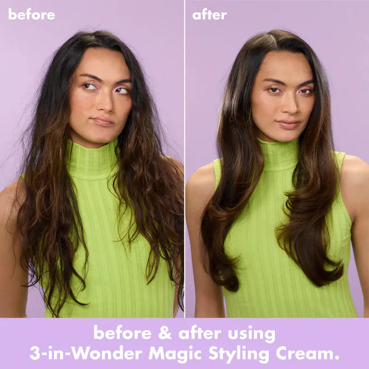 3-in-Wonder Styling Cream & Wand Duo: The Set That Styles, Protects & Smooths Frizz - Any Look, Anywhere, Anytime