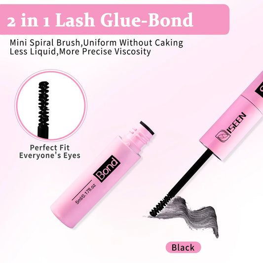 Eyelash Extension Tool Kit, Eyelash Bonding Tools, Including Eyelash Bond and Seal, Remover, Curler, Brush & Tweezers for DIY Lash Application, Eye Makeup Tools, Compact Cosmetic Set
