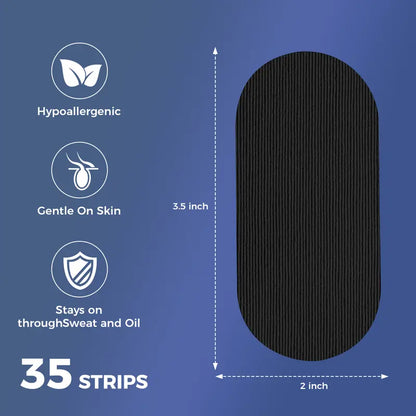 SISSTY Snore Mouth Tape, 35 Strips 1-Month Supply, Black Gentle Cotton Adhesive Sports Tape, Hypoallergenic Latex-Free Skin-Like Stretch Sleep Aid Supplies That Helps Keep Mouth Closed for Sleep or Exercise Relief