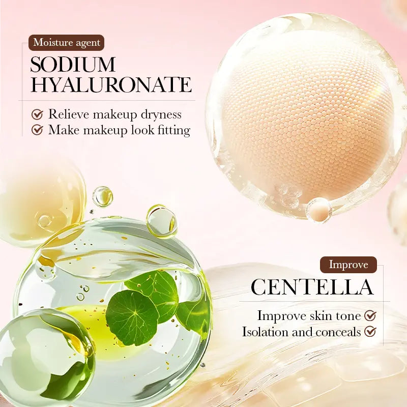 3-Color Hydrating Cushion BB Cream - Cosmetics, Facial, Tints Skin Tone, Multi-Purpose BB & CC Creams, Tinted Moisturizer, 12h Long-Lasting Hydration, Anti-Aging, Pore-Minimizing, Blemish-Covering, Flawless Glow Glass Skin, Soft Glam Daily Care