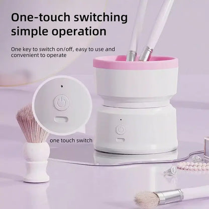 Rechargeable & Electric Makeup Brush Cleaning Machine, 1 Count Silicone Brush Cleaner, Beauty Blender Cleaner For  Makeup Brushes,molded Brush Cosmetic Foundation Handle Storage Cleansing