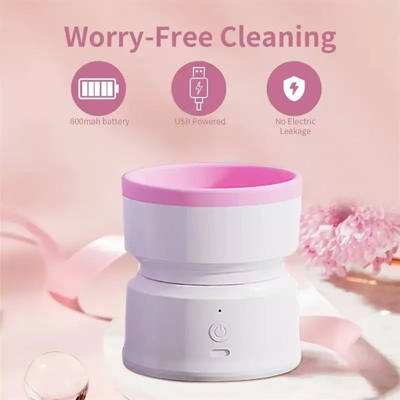 Rechargeable & Electric Makeup Brush Cleaning Machine, 1 Count Silicone Brush Cleaner, Beauty Blender Cleaner For  Makeup Brushes,molded Brush Cosmetic Foundation Handle Storage Cleansing