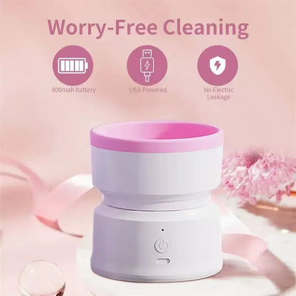 Rechargeable & Electric Makeup Brush Cleaning Machine, 1 Count Silicone Brush Cleaner, Beauty Blender Cleaner For  Makeup Brushes,molded Brush Cosmetic Foundation Handle Storage Cleansing