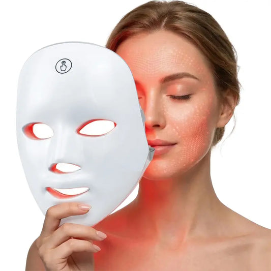 Cotsoco Red Light Therapy Mask, 7-Color Led Photorejuvenation Mask, Cordless Beauty Mask LED Light Facemask for Skincare, Luminous Mask,Gift for Women