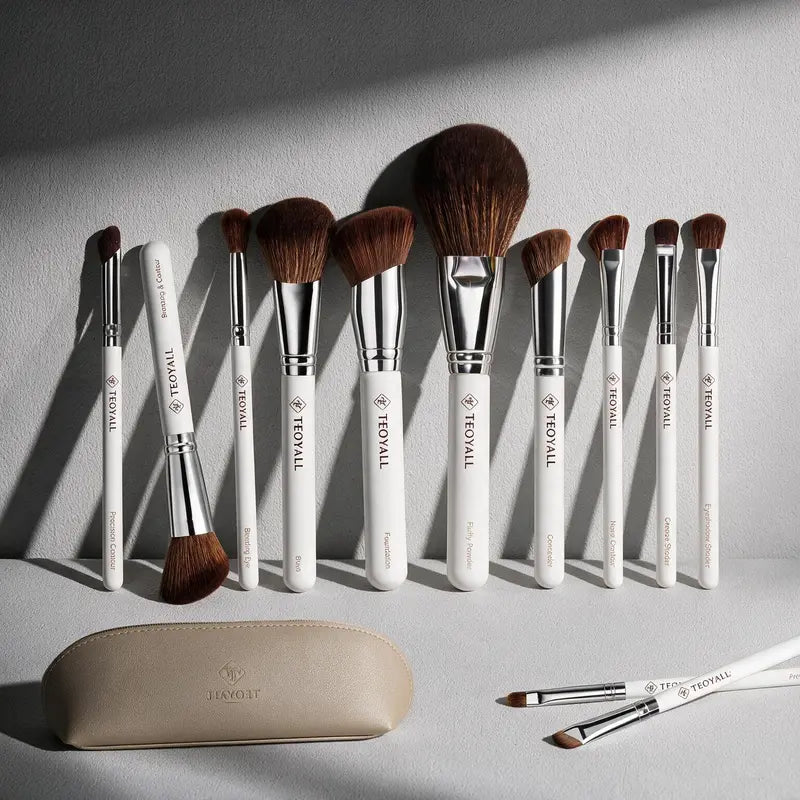 TEOYALL Handcrafted Professional Concealer Thumb Brush & Beauty Brushes Set - No Creasing, Firm Support, Flawless Coverage, No Tugging Makeup Tools
