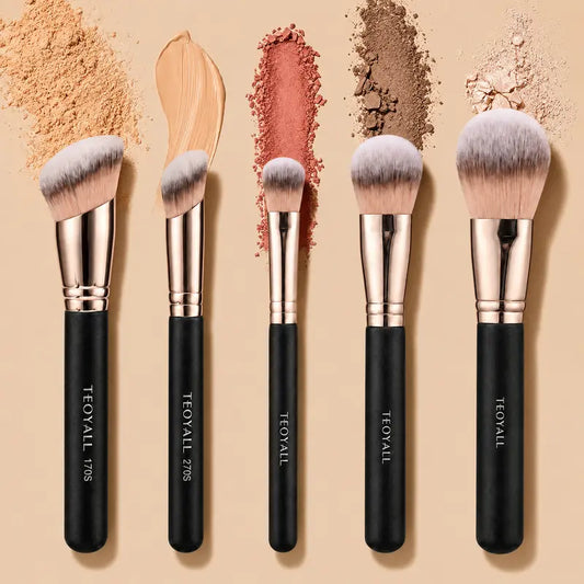 TEOYALL Handcrafted Professional Concealer Thumb Brush & Beauty Brushes Set - No Creasing, Firm Support, Flawless Coverage, No Tugging Makeup Tools - Model: 5 pcs Brush Set