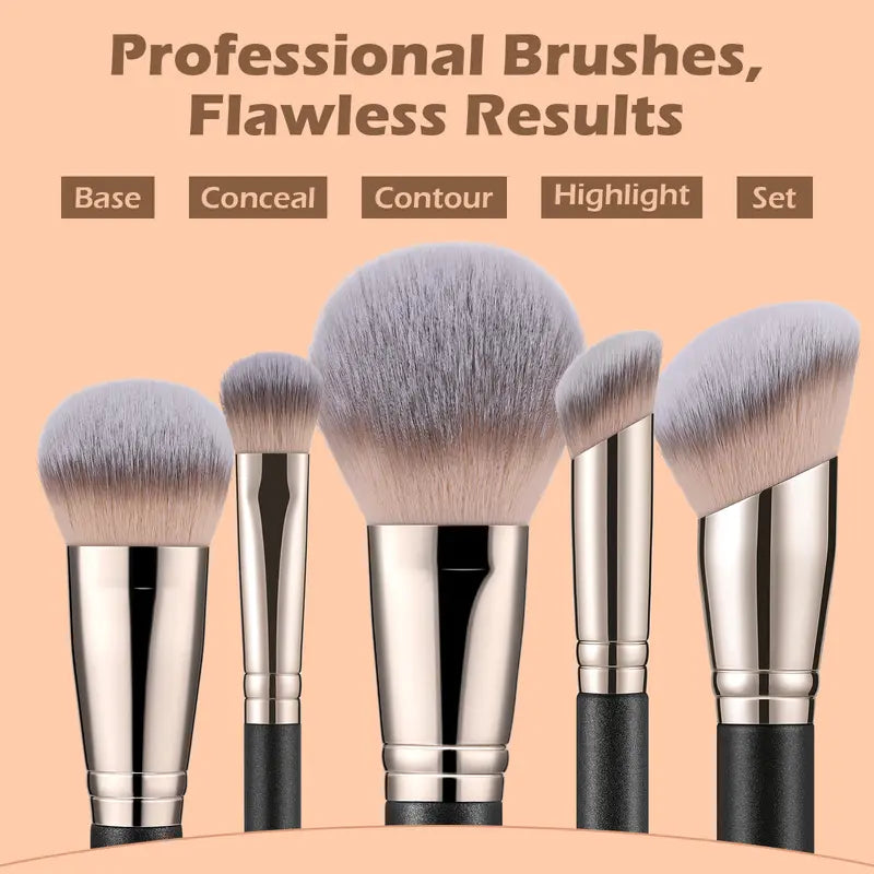 TEOYALL Handcrafted Professional Concealer Thumb Brush & Beauty Brushes Set - No Creasing, Firm Support, Flawless Coverage, No Tugging Makeup Tools
