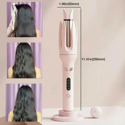 28mm Ceramic Curling Wand - Fully Automatic Electric Rotary Curler, 220°C Quick Natural Curls, No Heat Damage, Auto Shut-Off, ABS Comfortable Hair Tool for Date & Work Styling Needs