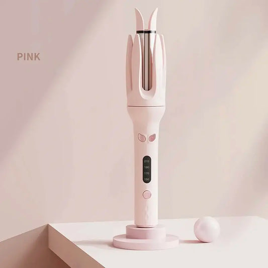 28mm Ceramic Curling Wand - Fully Automatic Electric Rotary Curler, 220°C Quick Natural Curls, No Heat Damage, Auto Shut-Off, ABS Comfortable Hair Tool for Date & Work Styling Needs